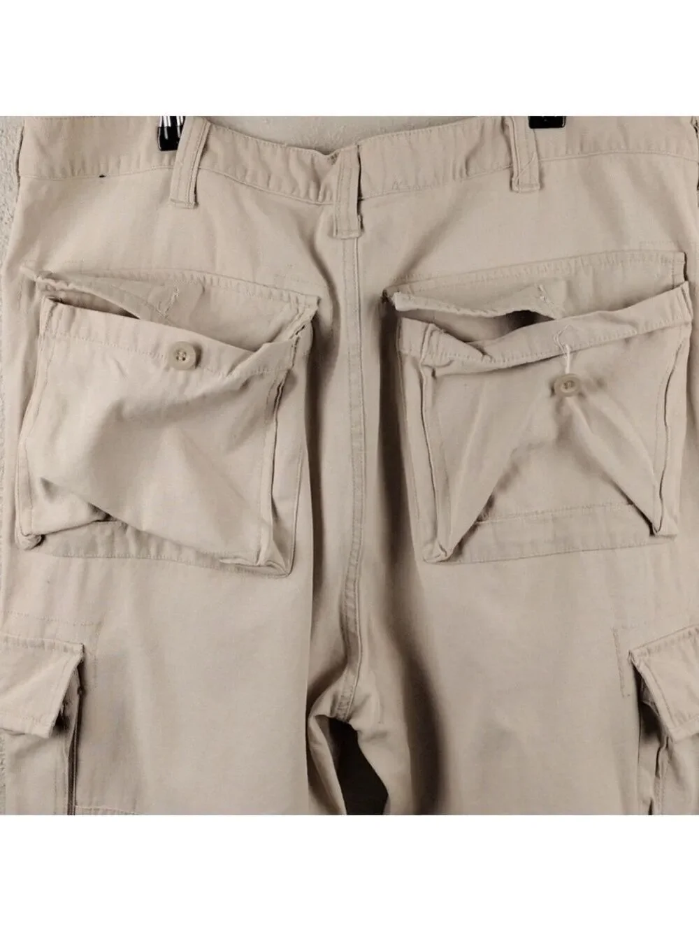 Swiss Cross Tan High Waist Eight Pocket Zipper Front Closure Cargo Shorts